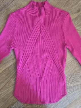 Almost Famous Hot Pink Ribbed Knit Top